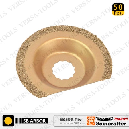 Versa Tool 63mm Semi-Circular Carbide RASP, 8mm Offset Mount, PK 50 SB50K